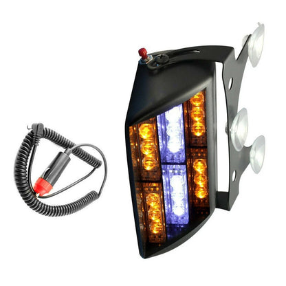 12V Strobe Warning Cigarette Lighter Windshield Dashboard Flash