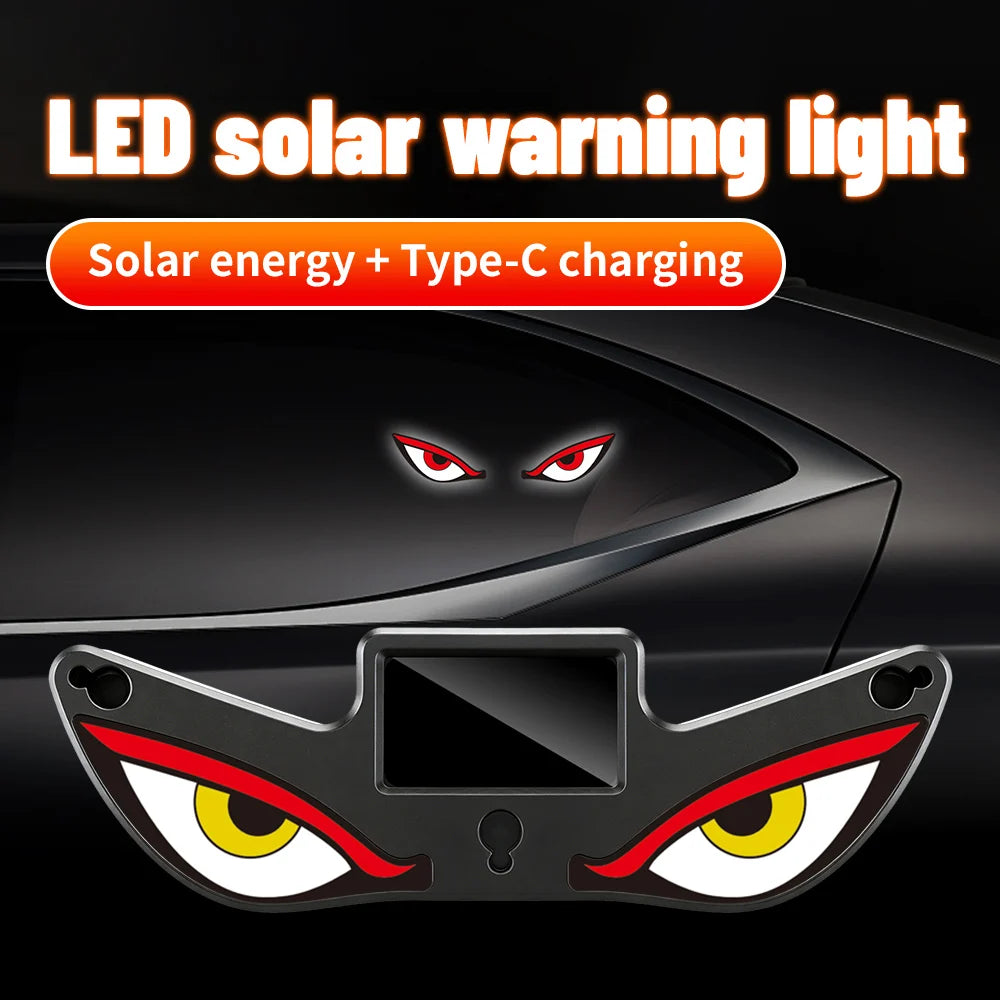 1PCS Warning Dynamic Devil S Eye Window type-c Solar