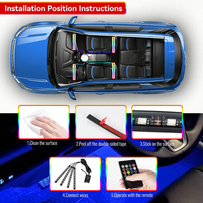 Neon Strip Interior Lighting Ambient USB Cigarette Lighter