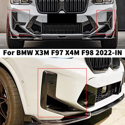 For BMW X3M F97 X4M F98 Dry Carbon Fiber Front Bumper Fog Frame