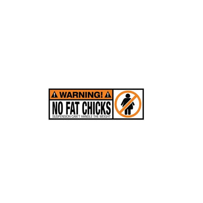 Creative Design Warning Pvc Funny Decal No Fat Chicks