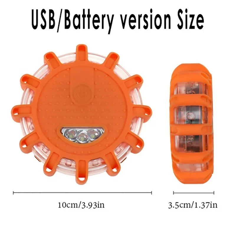 Mode Emergency USB Rechargeable Safety Warning Flashing Red
