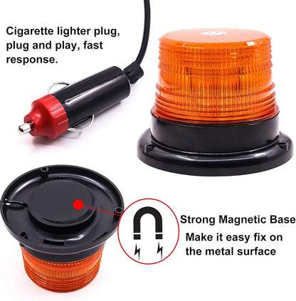 Amber Strobe Circular Flashing Signal Magnetic Roof Emergency
