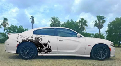 Large Skull Sticker Side Graphic Mud Splash Fits Most