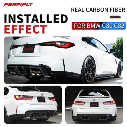 For BMW M3 M4 G80 G82 Real Dry Carbon Fiber Bumper Diffuser Rear