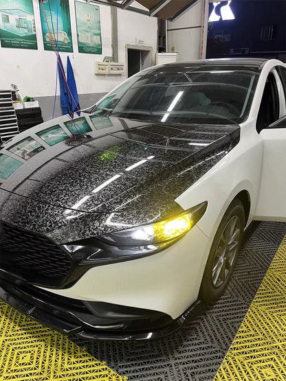 Gloss Forged Carbon Fiber Vinyl Wrap Roll Self Adhesive