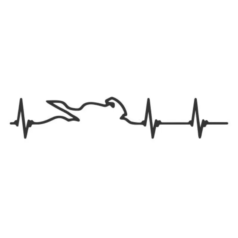 Sticker Heart Electrocardiogram Race Players Vinyl Cover