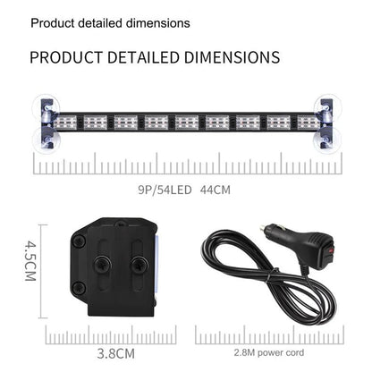 For Auto 2PCS Windshield Flasher 54LED Strobe Warning Bar Pickup