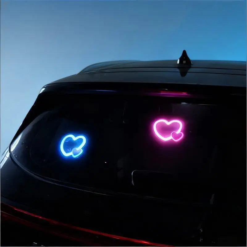 For Vehicle Interior heart-shaped 12V solar-powered Neon