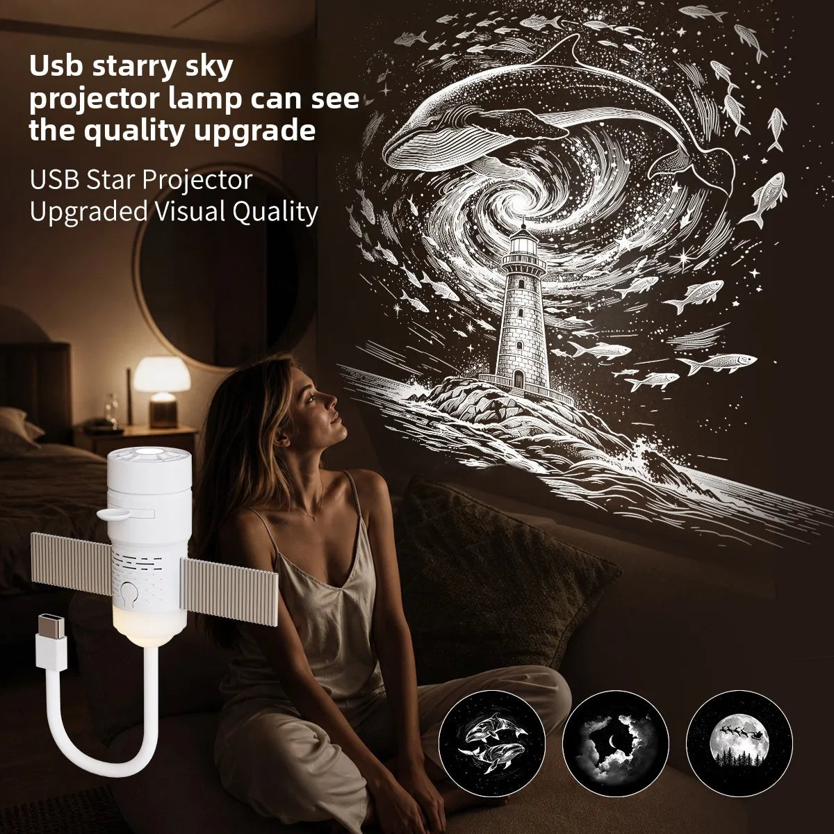 Highlight USB Starry Sky Projection Night Bedroom Camping