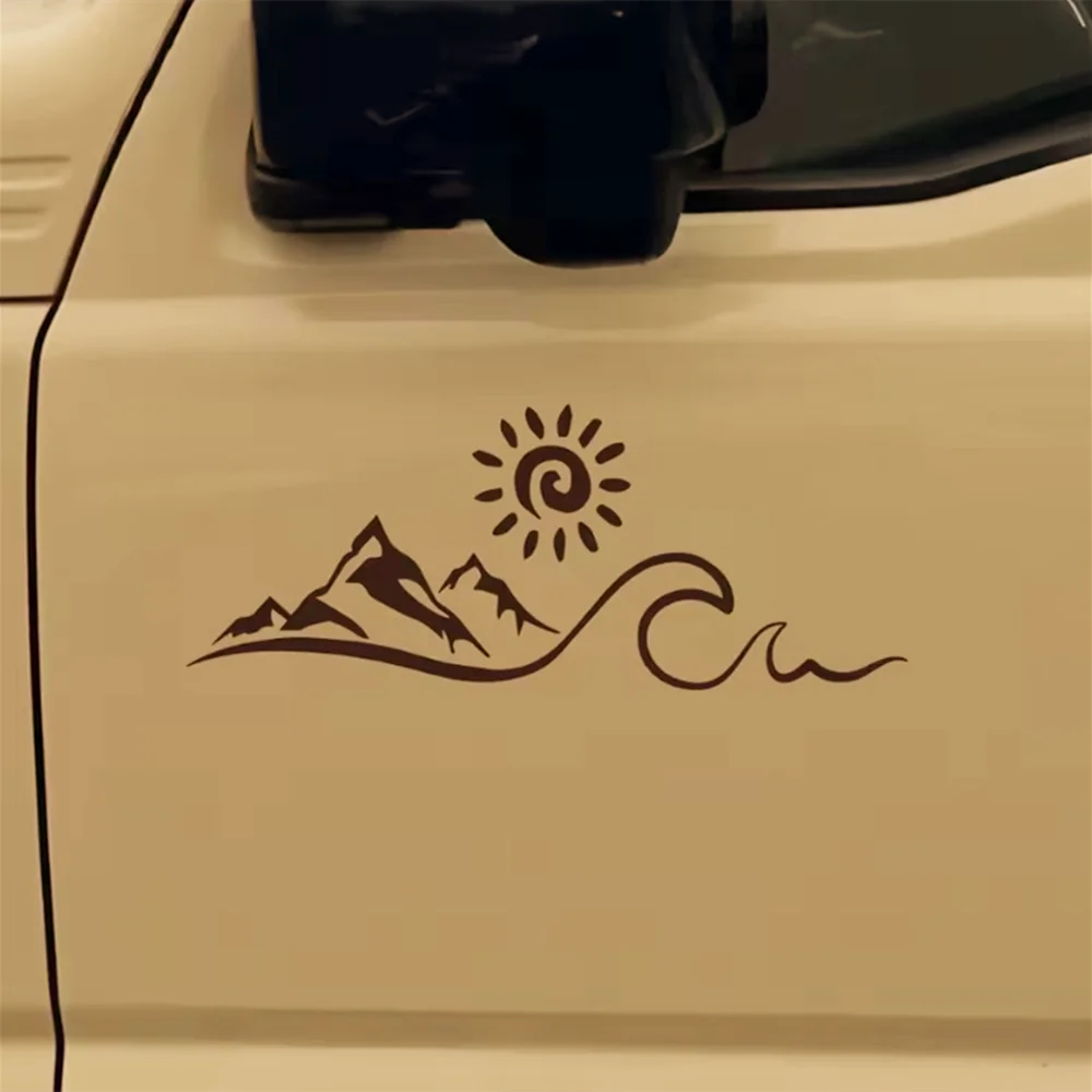 For Rv Nature Inspired Mountain Ocean Sun Vinyl Decals