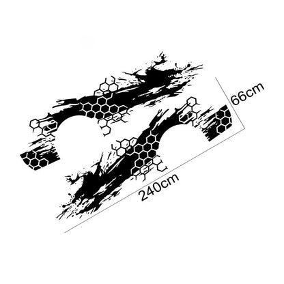 Door Side Stickers Livery Cars SUV Truck Honeycomb Stripes