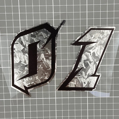For Helmet Windshield Fuel Tank Scooter Silver Carbon Number