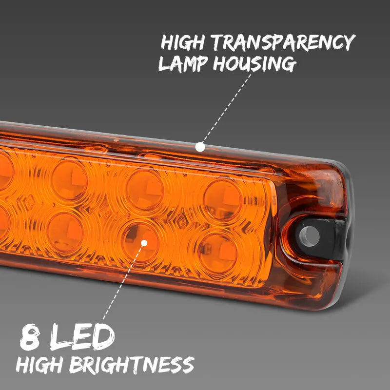 Inch Side Marker Red Yellow Turn Signal Flash Stop