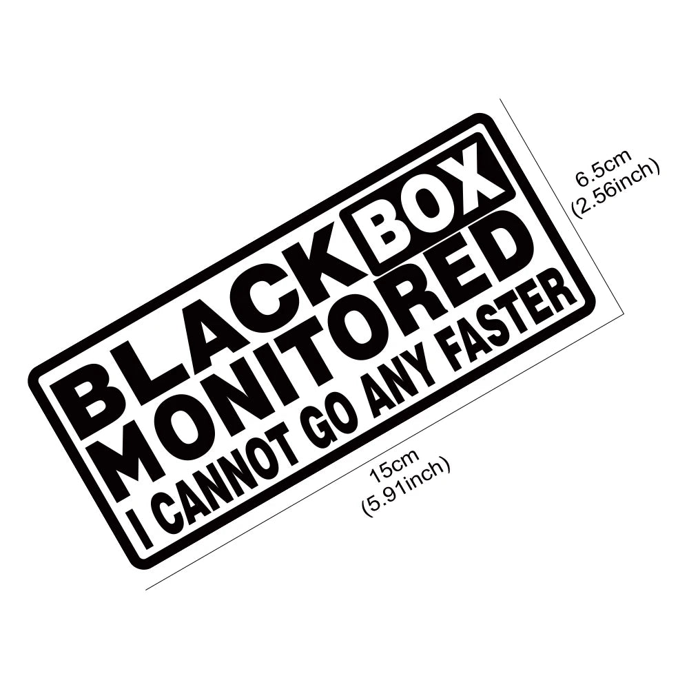 15x6.5cm Black Box Stickers Warning Sign Cars Window Body