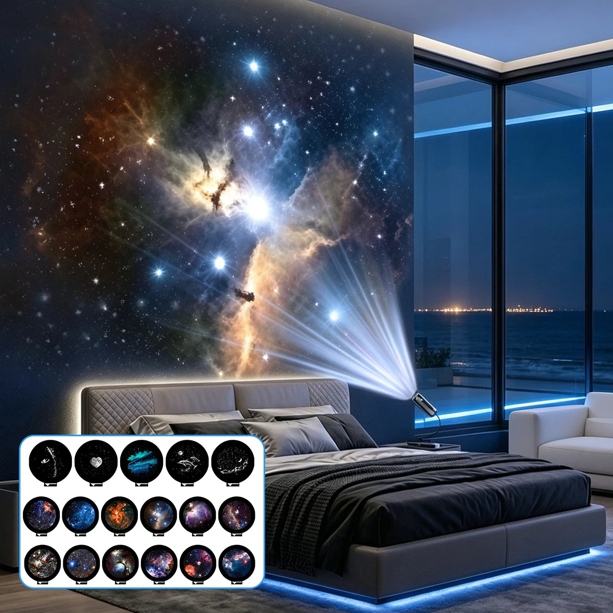 Starry Sky Projector USB Powered Galaxy Night 12 Film