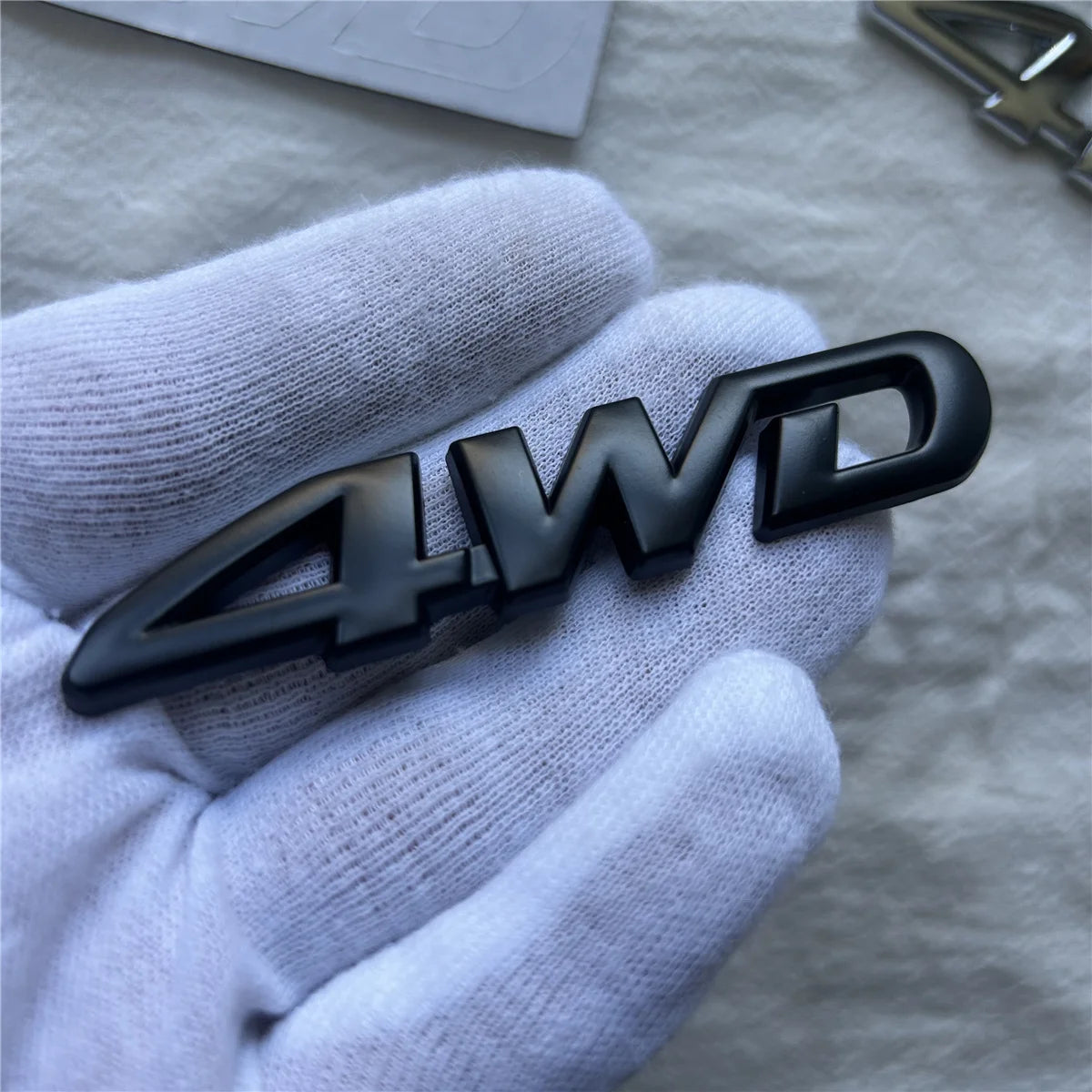 3D Chrome Metal Letters Logo 4WD Fender Side Rear