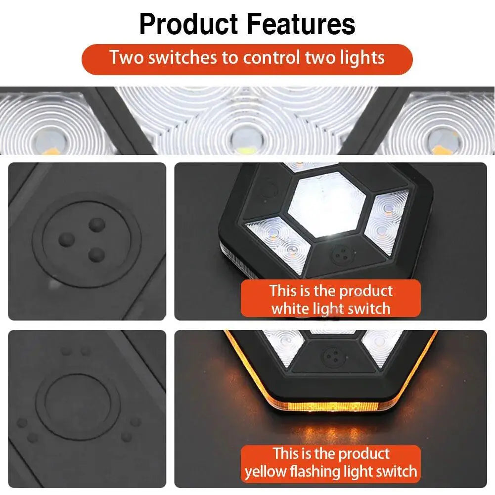Magnetic Warning Rotating Flashing Rechargeable Yellow Traffic
