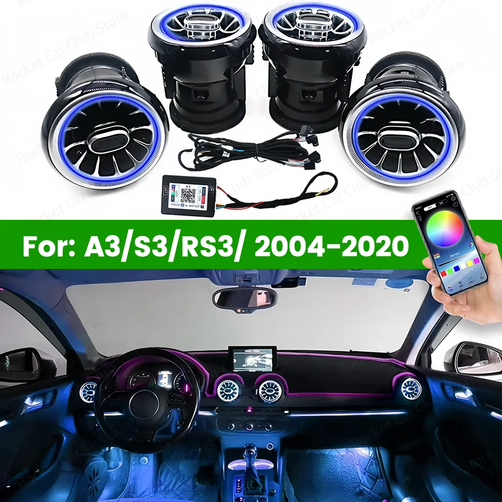 For Audi A3 S3 RS3 8V Air Vents 256 Colours Ambient 8Y 8P