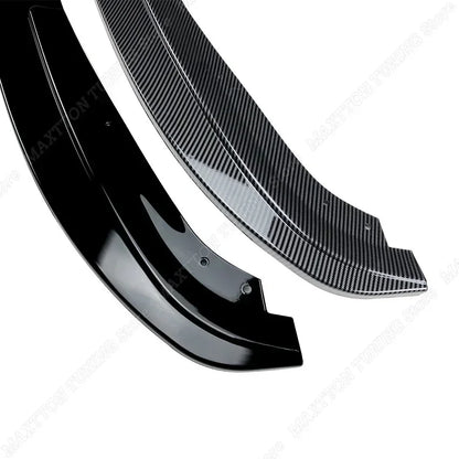 For BMW 3 Series E90 E91 3PCS Gloss Black Maxton Front Splitter