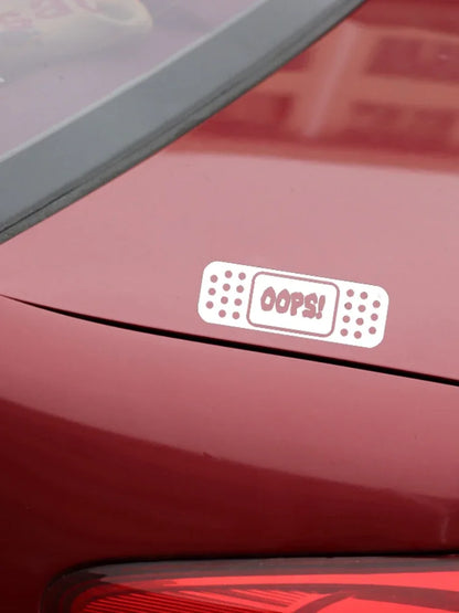 Fun Oops Band Aid Jdm Decal Sticker Black Silver
