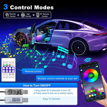 For Tesla Model 3 Y S 2IN1 Dynamic Neon Ambient RGB Acrylic