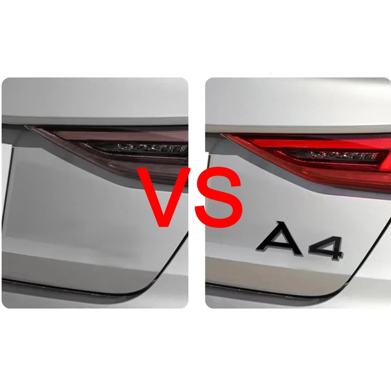 For A4 Badge 3D ABS Glossy Black Sticker Trunk Bumper Body Audi