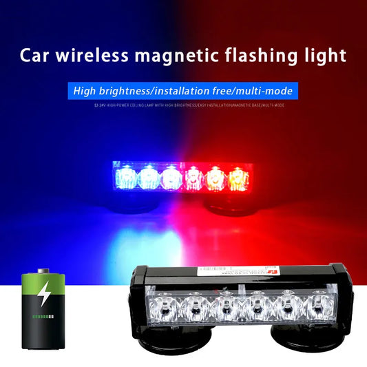 Strobe Warning Flashing Magnetic Base 6LED Red Yellow Aluminium