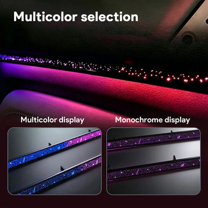 LED Car Starry Sky Waterfall Acrylic Ambient Light RGB Color Changing USB Cigarette Lighter Universal Interior For Most 