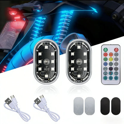 4X 8-color Flash Navigation Wireless Remote Warning Motorcycle