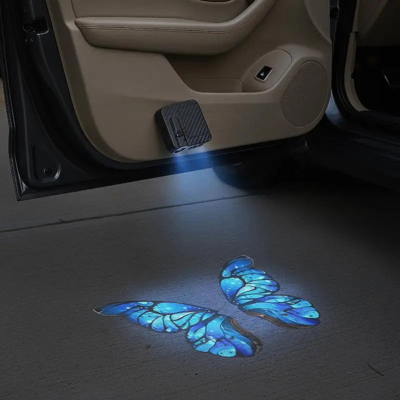 2PCS Door Welcome Butterfly Pattern Projector Step Courtesy