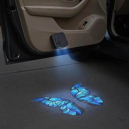 2PCS Door Welcome Butterfly Pattern Projector Step Courtesy