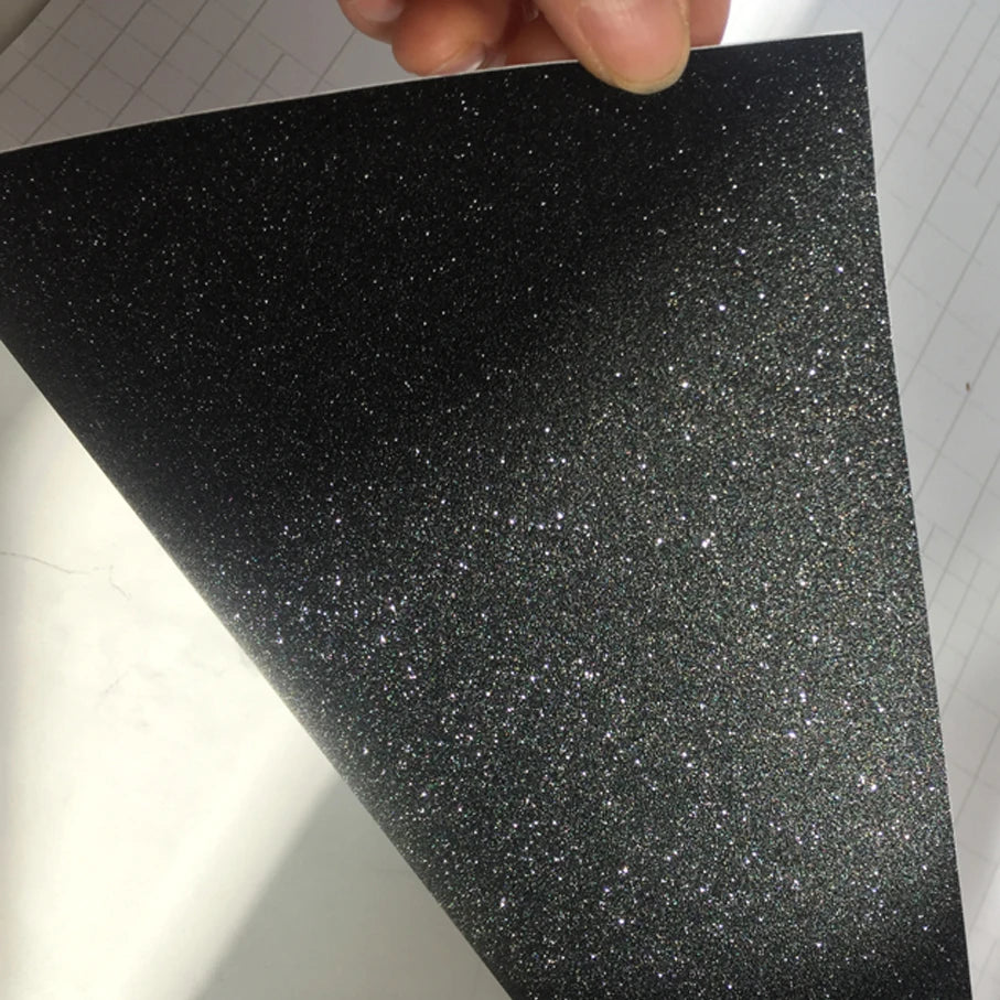 Black Frost Glitter Diamond Vinyl Film Matt Sticker Bubble
