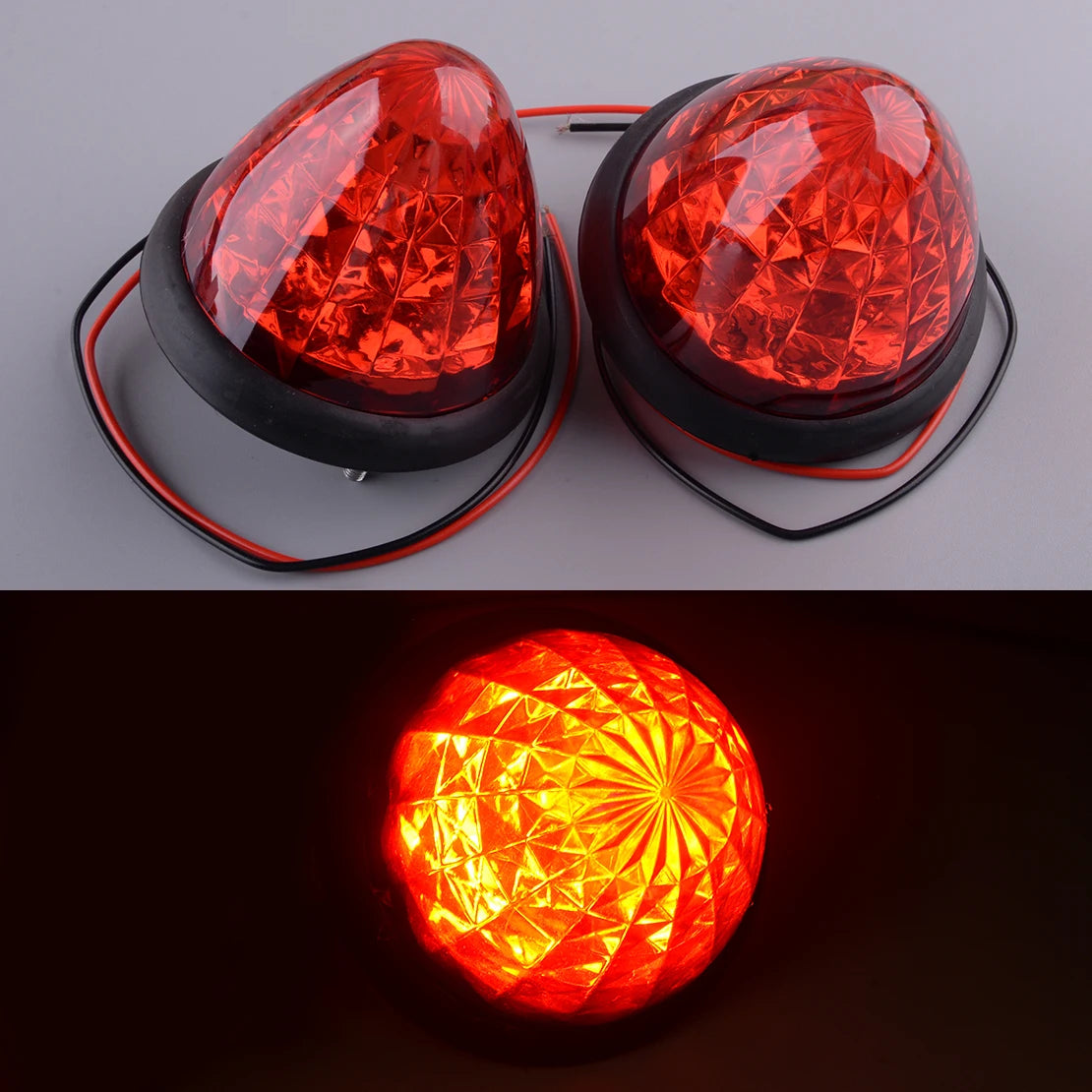 For Trailer 2PCS 16-led Red Round Beehive Cone Side Marker