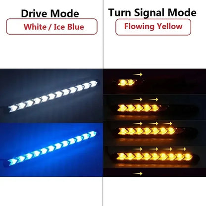 2PCS Arrow Daytime Running 12V Drl Switchback Strips Amber