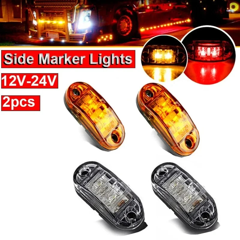 For Trailer 2PCS 12V 24V Truck Daytime Running Drl Lamps Warning