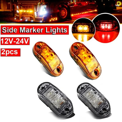 For Trailer 2PCS 12V 24V Truck Daytime Running Drl Lamps Warning