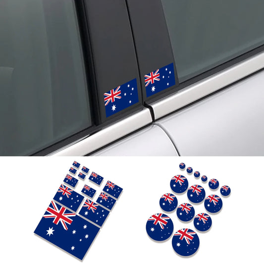 Various Australian Flag Sticker Graphics I Love Australia Country