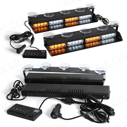 For Emergency Flash Warning Lamp Windshield 2-in-1 Strobe Bar