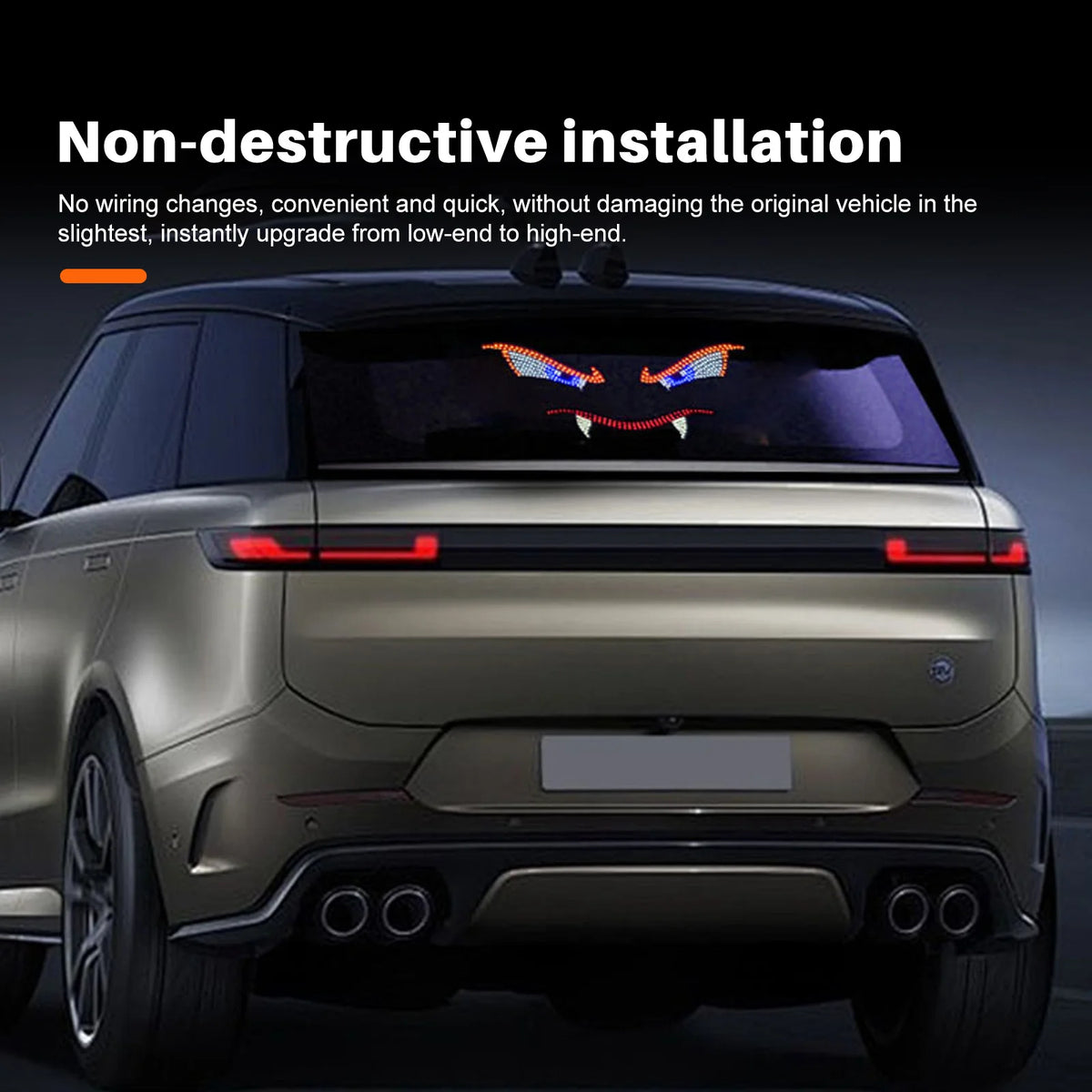 Devil's Eye Vampire USB Dynamic Expression LED Sticker Light for Front & Rear Car Windows Automotive Accessories