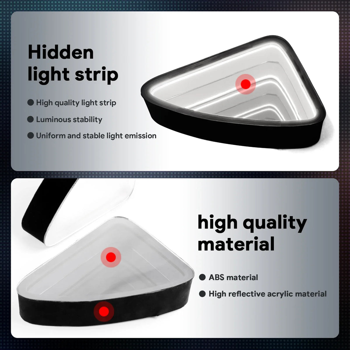 Rear Triangle Window LED Light Bar for Tesla Model Y 2019-2024 Metal Ambient Strip Plug & Play Interior Atmosphere Light