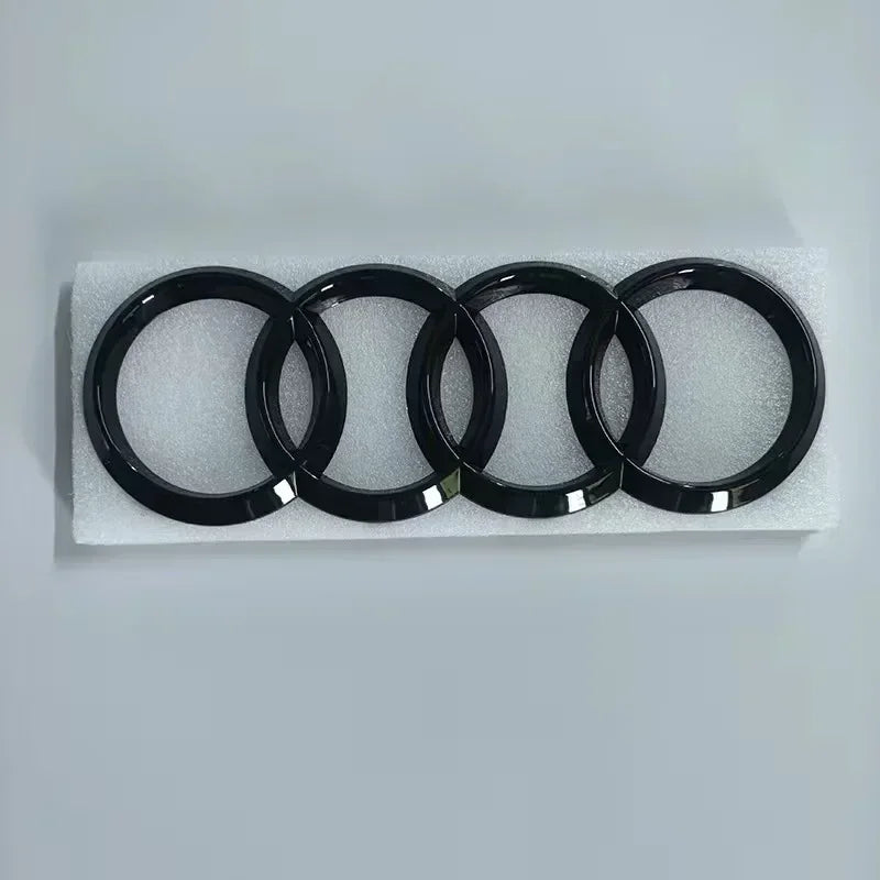 For Audi Q3 2013-2022 4Ring Logo ABS Black Hood Front Grille