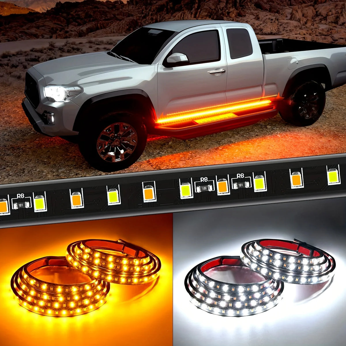 For Pickup 2PCS Truck Running Board Side Marker Welcome Flexible