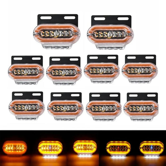 10PCS 24V Flash Side Marker Signal Modes Warning Position