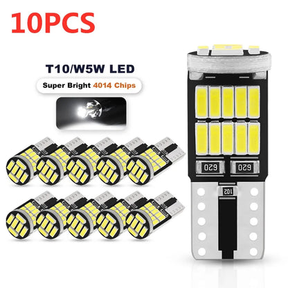 10PCS T10 W5W 194 501 Canbus No Error Interior