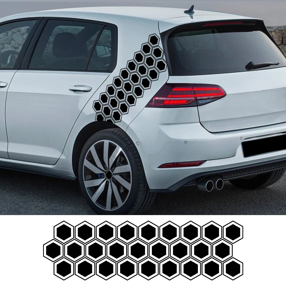 Hexagonal Honeycomb Pattern Vinyl Decal Waterproof Body Side