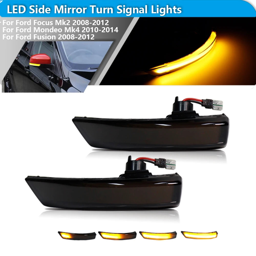 For Ford Focus MK2 MK3 MK4 2PCS Ijdm Dynamic Sequential Blink