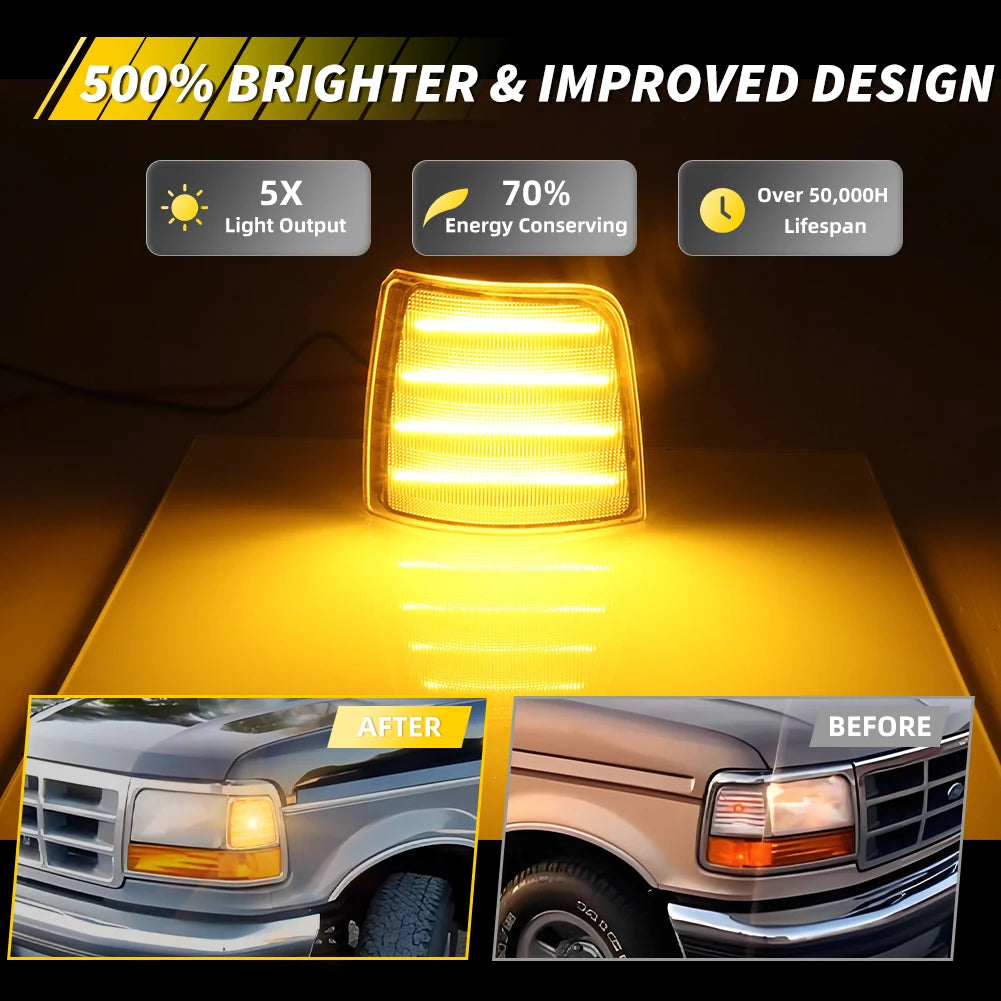 For 1992-1997 Ford Bronco F150 F250 2PCS Front Corner Side