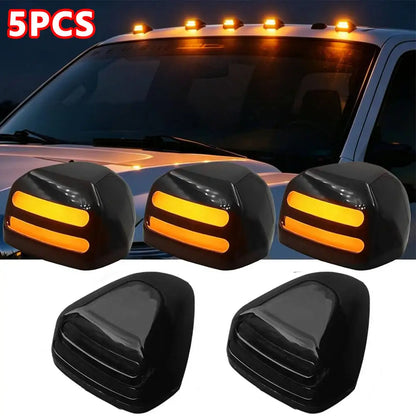 5PCS Smoke Cab Roof Marker Running Amber Ford 1999-2016