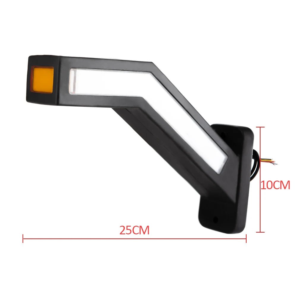 1pair Trailer Dynamic Turn Signals Side Marker Van Outline